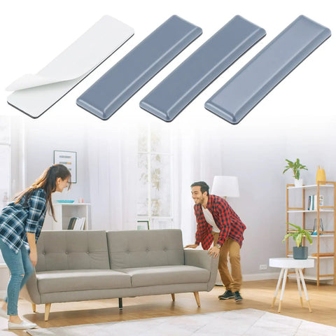 Furniture Sliders For Carpet, Hardwood And Tile Floors, 16 Pack 1 Inch By 4 Inch Rectangular Self Adhesive Pads, PTFE And EVA Floor Protectors For Easy Moving And Protecting Surfaces