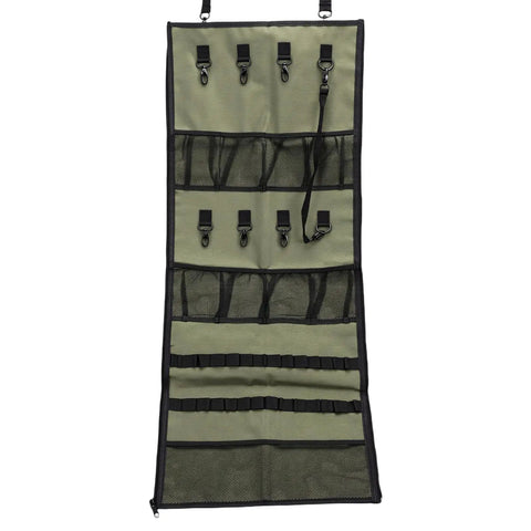 Hanging Travel Toiletry Bag For Camping And Travel, 600D Oxford with 8 hooks, mesh pockets, loops, and large compartment