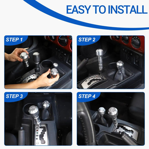 Installation steps for Toyota FJ Cruiser Gear Shifter Head Replacement Kit Slick Aluminum Alloy Shift Knob Silver Upgrade