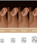 All Day Comfort Hypoallergenic Titanium Earring Set For Sensitive Ears With F136 Implant Grade Titanium 20G Studs Featuring Round Princess Cut Square And Ball Cubic Zirconia For Women And Men Nickel Free Cadmium Free, 3mm-6mm studs