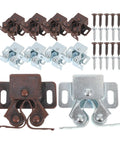 Double Roller Catch With Spring Ball Latch For Cabinet Doors Metal Locking Mechanism 10 Sets, iron hardware, screws included
