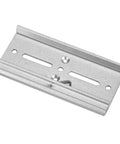 Din Rail Fixed Clamp Clip For 35mm Relay Mounting Beefy Aluminum Alloy Bracket with countersunk screw mount in silver