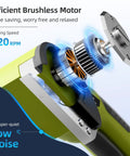 Heavy Duty Cordless Electric Cutter With 4V Rechargeable Battery And Two Sharpened Rotary Blades close-up of efficient brushless motor showing 320 RPM cutting speed.