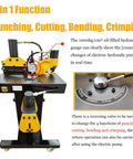 4 In 1 Electric Hydraulic Busbar Cutter Bender Crimper Puncher Machine with Adjustable Valve AC110V showcasing operation panel