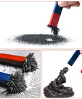 Hands On Science Magnets Experiment Kit For Kids And Students, Cool Physics And STEM Tools with bar magnets and iron filings.