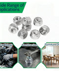 20 Pack Nylon Insert Lock Nuts 1/4-20 Stainless Steel Nylock Hex Nuts with diverse applications shown in car repair and DIY
