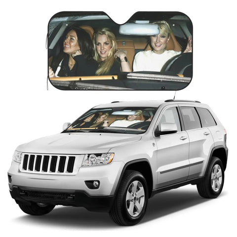 Funny Windshield Sun Shade For Cars Blocks UV Rays And Heat Front Window Sunshade Waterproof Polyester 51x27.5 in on SUV