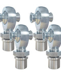 Heavy Duty One And A Quarter Chromoly Heim Joint Rod End Kit With Spacers, 12 TPI Threads, Two Pairs, Left And Right Hand Joints, High Misalignment Spacers From One Inch To Three Quarters Inch, Fits One Point Seven Five Inch OD Tubing With 0.120 Inch Wall, four chromoly heim joints with spacers