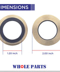 Beefed Up Whole Parts Washer Tub Seal Kit 5303279394 Main Center Seal Assembly dimensions 1.20 inch and 2.00 inch sizes.