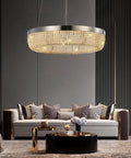 Modern Crystal Chandelier Ceiling Lights Fixture Pendant Lighting Orb Ring Chandelier Contemporary Hanging Ceiling Light With Adjustable Stainless Steel Cable For Living Room Dining Room Foyer Hallway 16 Inch Wow Factor
