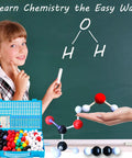 Student using Comprehensive Chemistry Molecular Model Kit For Organic And Inorganic Reactions in classroom setting