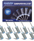 Ten Piece Hella Fine Grit Sanding Drum Bits For Rotary Tools With One Eighth Shank Ultra Smooth Sandpaper Sticks Kit for Jewelry and Metal