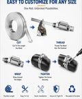Buy Custom Cut Stainless Steel Hose Clamp By The Foot Roll For Pipe And Radiator Hosing With Heavy Duty Worm Gear Screw Lock For Any DIY Fix Or Pro Job On Ducts And Tubes. 304 stainless steel roll clamp with cut, thread, wrap, tighten steps