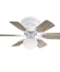 Petite Indoor Ceiling Fan With Light 30 Inch White For Small Rooms Up To 100 Sq Ft with reversible blades and LED light