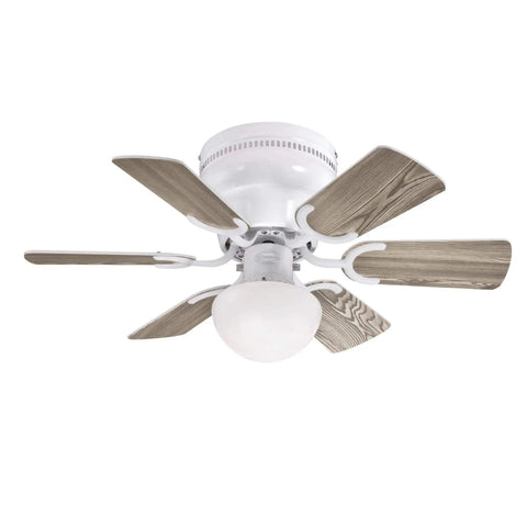 Petite Indoor Ceiling Fan With Light 30 Inch White For Small Rooms Up To 100 Sq Ft with reversible blades and LED light