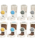 Set of Automatic Pet Water Dispenser And Food Feeder Combo With Leakproof Wide Mouth Jar Easy Screw Mount For Cages in various colors.
