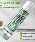 Portable Cordless Handheld Vacuum Sealer For Food Compact Travel Ready Food Saver With 30 Reusable Bags showing 80kPa suction