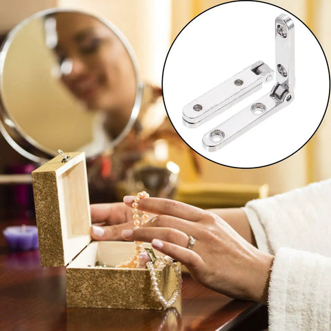 20 Pieces Zinc Alloy Box Hinges 90 Degree Decorative Folding Hardware For Jewelry Boxes And Mini Furniture, Silver Finish