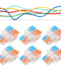 10 Pack Lever Wire Nut Connectors 2 In 4 Out Quick Wiring Connector Set with colorful wires