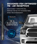 Seven Inch Rubber Antenna Replacement For Dodge Ram 1500 2500 3500 And Ford F150 F250 F350 Super Duty 1990 To 2026 shown installed