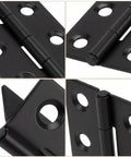 20 Pack 2 Inch Stainless Steel Folding Butt Hinges With Screws Black Rust Resistant Durable Fit For Small Cabinets Jewelry Boxes Chests Wooden Craft Projects Light Duty Doors close-up view