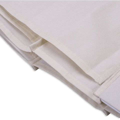 Close-up of beige nonwoven fabric used in Hanging Purse Organizer With 10 Pockets Grab And Go Nonwoven Closet Storage Bag