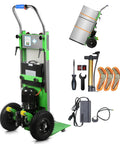 Super Heavy Duty Electric Stair Climbing Dolly With 900 Lbs Capacity, 1250 Watt Motor And Lithium Battery Power, Folding Cart tools and features.