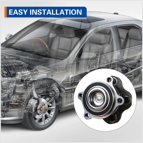 Rear Wheel Bearing And Hub Assembly With ABS For 2007 2008 Nissan Altima, 2009 To 2019 Maxima, 5-lug design in a vehicle diagram