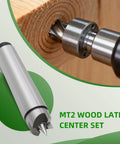 MT2 Wood Lathe Live Center Set 4 Piece With Spur Cup Centers in Wooden Box for Woodworking and Metal Lathe turning tasks.