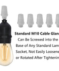 50 Pairs Plastic Pendant Lighting Strain Reliefs For Lamp Sockets M10 Cable Glands Cord Grips, transparent, shown with lamp