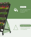 Five Tier Vertical Garden Planter With Water Drainage, Elevated Raised Garden Bed For Vegetables, Flowers, And Herbs