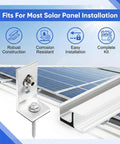 Solar Panel Mounting Rail Kit For 5x320W Arrays With 8 Aluminum Rails Built Tough Adjustable Clamps L Brackets Grounding Lugs