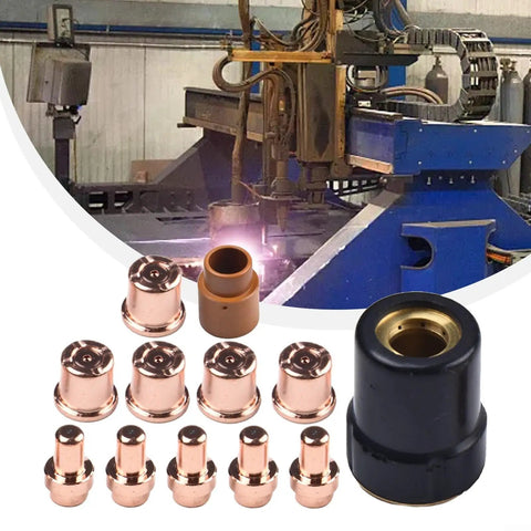 Get Your Plasma Cutter Consumables Kit Ready for Trafimet VersaCut 40 Systems And Hit Clean Edges On Steel With Precise Cuts Plus Extended Life Parts For Pro Results Today, featuring copper electrodes and nozzles for plasma cutting.