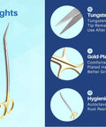 Dean Scissors 7 Inch Double Curved Gold Plated Surgical Dental ENT Pro Grade With Tungsten Carbide Inserts