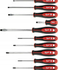 12 Piece Tri Lobe Screwdriver Set With Anti Roll Handles And Three Sided Collar For Solid Grip Permanent Visible ID Markings