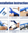 Installation steps for 20cm Bike Handlebar Extension Frame With Double Clamp Bracket, aluminum alloy, rust resistant.