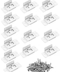 Eight Pack Quick Fitting Furniture Joint Brackets 16 Inch White Heavy Duty Rigid Two In One Anchor Clips with screws set