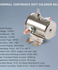 Beefy 200A 12V Three Terminal Solenoid Relay For Golf Carts And Heavy Duty Winches, Marine Ready SPST 12VDC, Zinc Plated Housing, Pro Grade Switch For Auto, ATV, Boat Projects With Smooth Power Switching, nickel-plated 12V relay with 5/16-24 studs