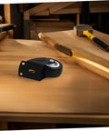 Four Pack Heavy Duty Barn Door Rollers Running Like A Dream With Silent Caster Wheels For Cabinet And Wardrobe Sliders, black roller on wooden surface