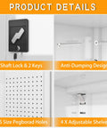 Beefed Up Tall And Wide Metal Storage Cabinet With Lockable Doors Four Adjustable Shelves Wheels And Pegboard details