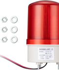 Red Industrial Signal Alarm Tower Light With LED Rotating Strobe And Mad Loud Buzzer 110V AC Emergency Warning Lamp