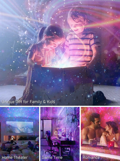 Galaxy Projector Night Light With Remote And Speaker creating starry sky vibe for kids and adults, perfect for holidays and parties