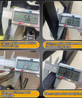 Close-up measurements of stainless steel components for Heavy Duty Electric Stair Climbing Hand Truck With Brushless Motor And Stepless Speed Control For Moving Furniture Up Or Down Stairs Effortlessly Featuring High Capacity Battery Display And 150 To 400 Kg Lifting Power For Pros Who Need Real Muscle On The.