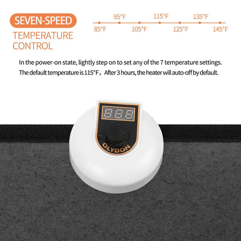 Close-up of the control panel for Under Desk Heated Floor Mats With 110V Foot Warmer Keeps Toes Toasty All Day At Work Or Home