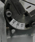 Dial showing angle settings on Portable Electric Chamfering Machine For Precision Straight Edge Milling Featuring Tough Tungsten Cutters.