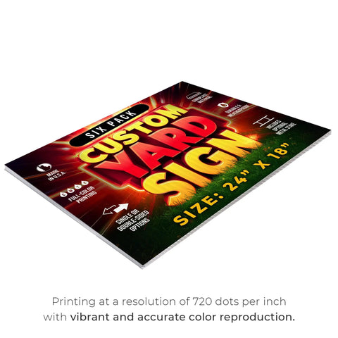 Custom Yard Sign Set 24 By 18 Inches With Stakes For Outdoor Use Full Color Printed Eye Catching Corrugated Signs with vibrant text