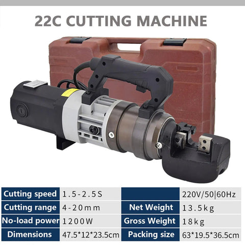 Heavy Duty Portable Electric Hydraulic Rebar Cutter For Construction And DIY Projects with 1.5-Seconds cut speed and 4-20mm cutting range.