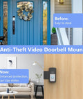 Anti-Theft Video Doorbell Mount No Drilling Bracket Fits Video Doorbell 2024 Release and Battery Doorbell Plus Pro 2020 Release in home setting.