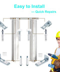 Bi Fold And Sliding Closet Door Repair Kit For Home DIY Use with brackets, pivots, guide wheels, and tools for easy installation