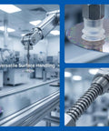 Heavy Duty M9 Threaded Pneumatic Suction Cup Holder With Spring Buffer For Robots gripping a wafer on an automation line.